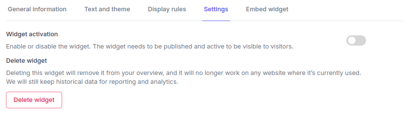 Settings Interface